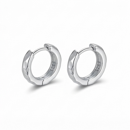 DIVYORO FACET CUT MINIMALIST SILVER EARRING