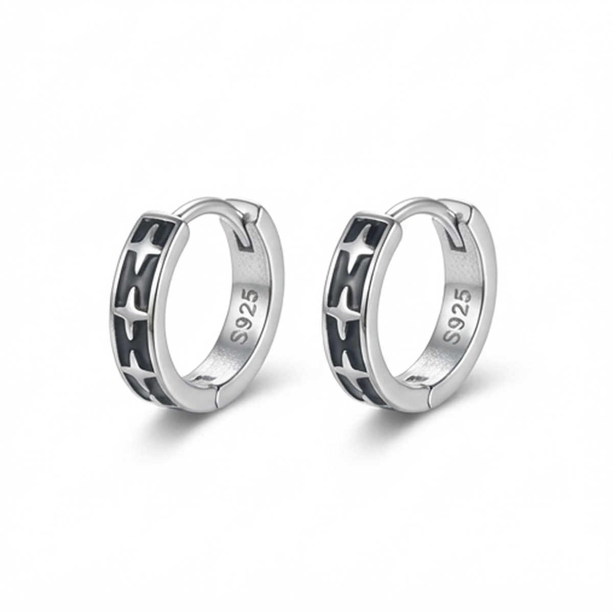 DIVYORO MODERN STAR LINK SILVER EARRING