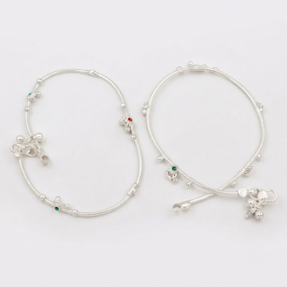 DIVYORO MULTIGEMSTONE CHARMING SILVER ANKLET