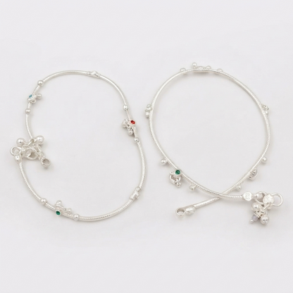 DIVYORO MULTIGEMSTONE CHARMING SILVER ANKLET