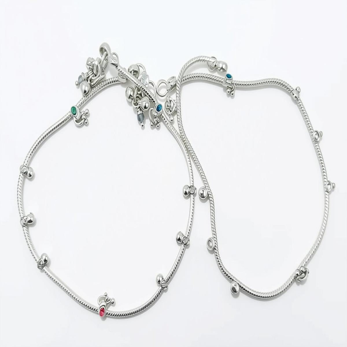 DIVYORO CHARM EMBELLISHED SILVER ANKLET