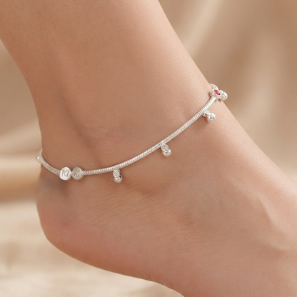 DIVYORO CHARM EMBELLISHED SILVER ANKLET