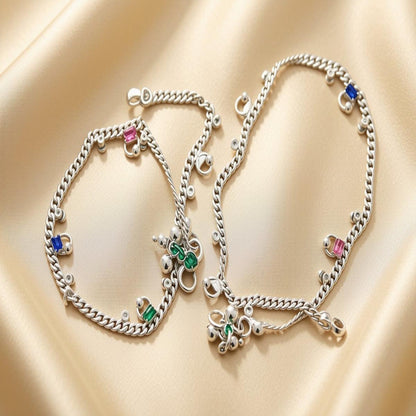 DIVYORO STERLING CHARM ANKLET