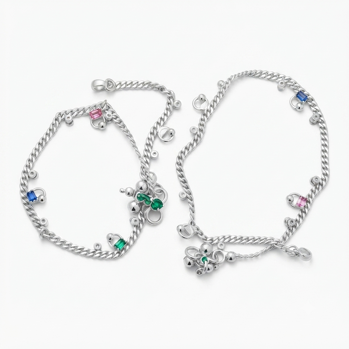 DIVYORO STERLING CHARM ANKLET