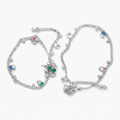 DIVYORO STERLING CHARM ANKLET