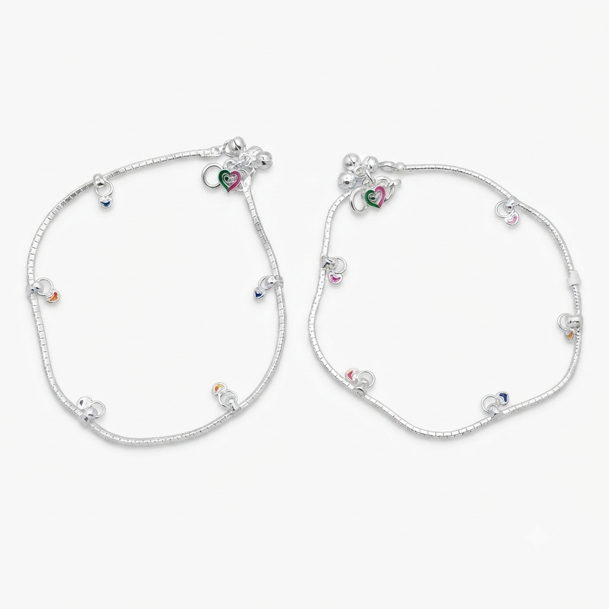 DIVYORO ENAMEL CHARM LINK STERLING ANKLET