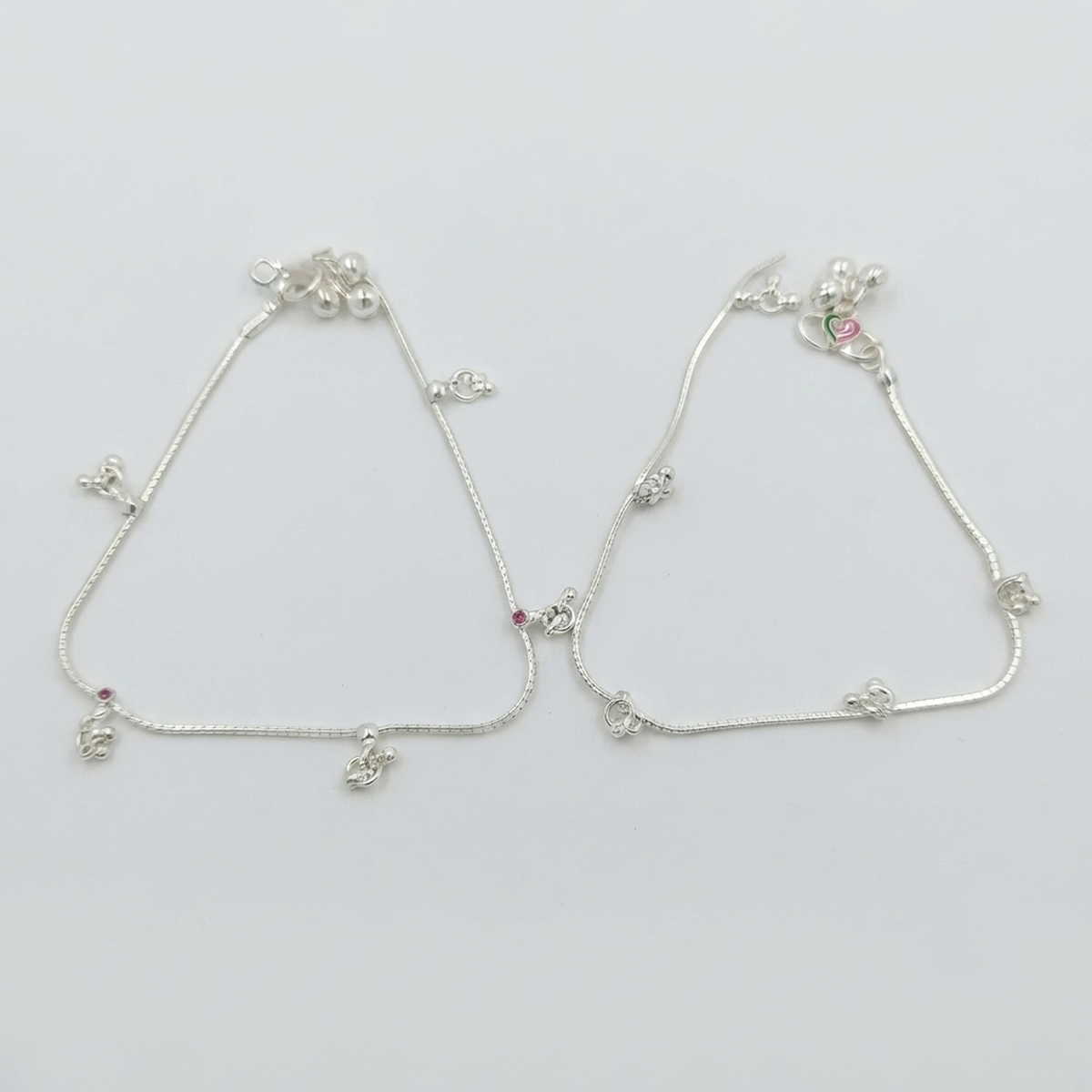 DIVYORO DELICATE BEADED SILVER ANKLET