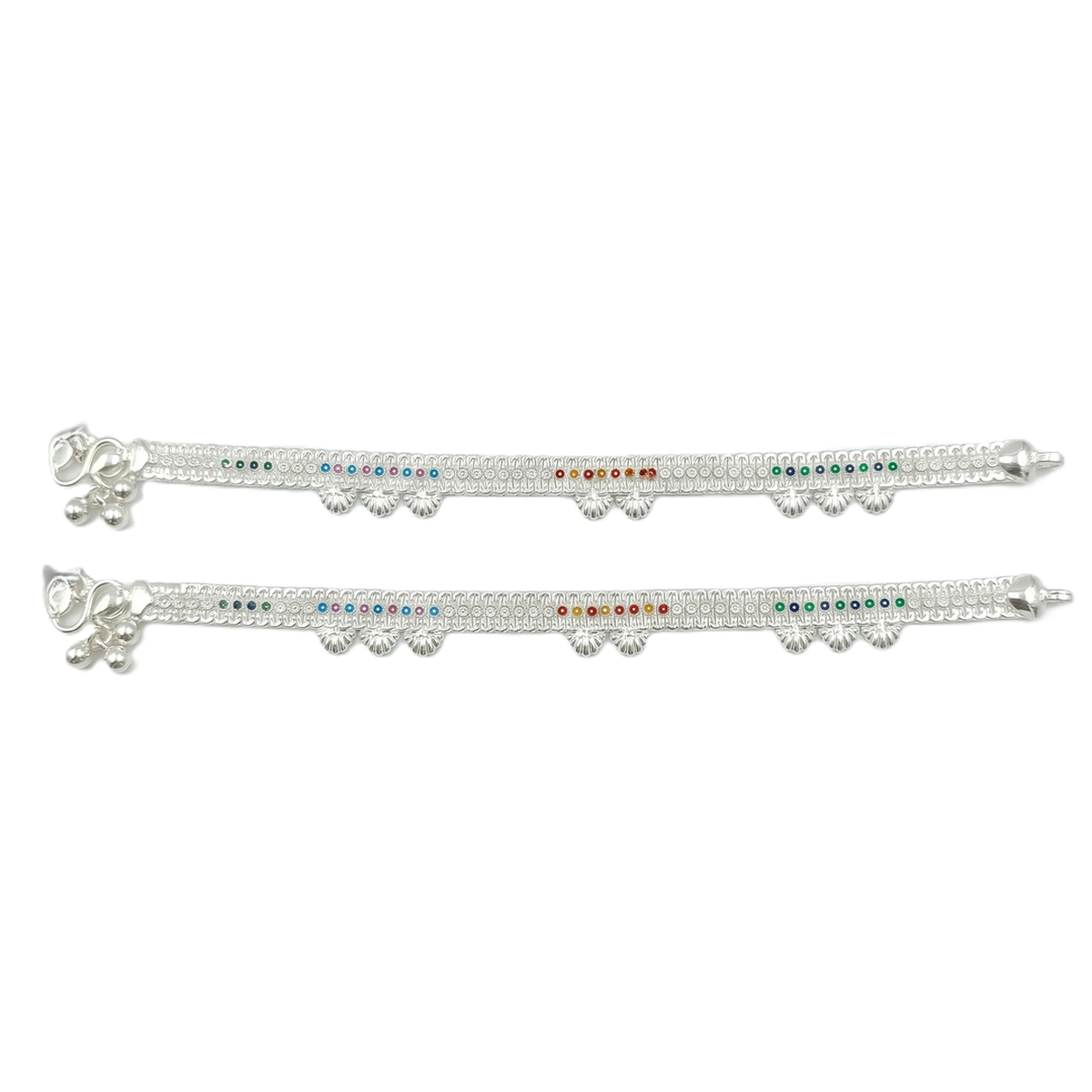 DIVYORO SAPTARANG CARVED SILVER ANKLET