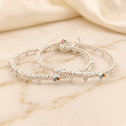 DIVYORO V LINK RAINBOW SILVER ANKLET