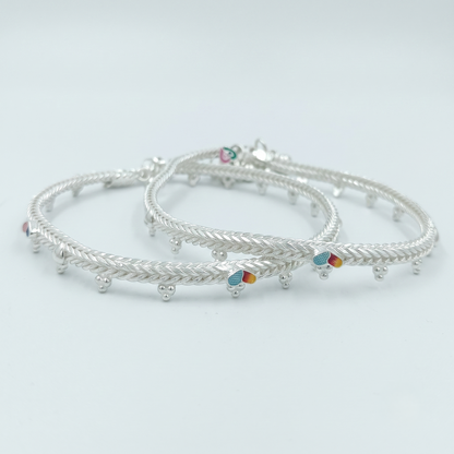 DIVYORO V LINK RAINBOW SILVER ANKLET