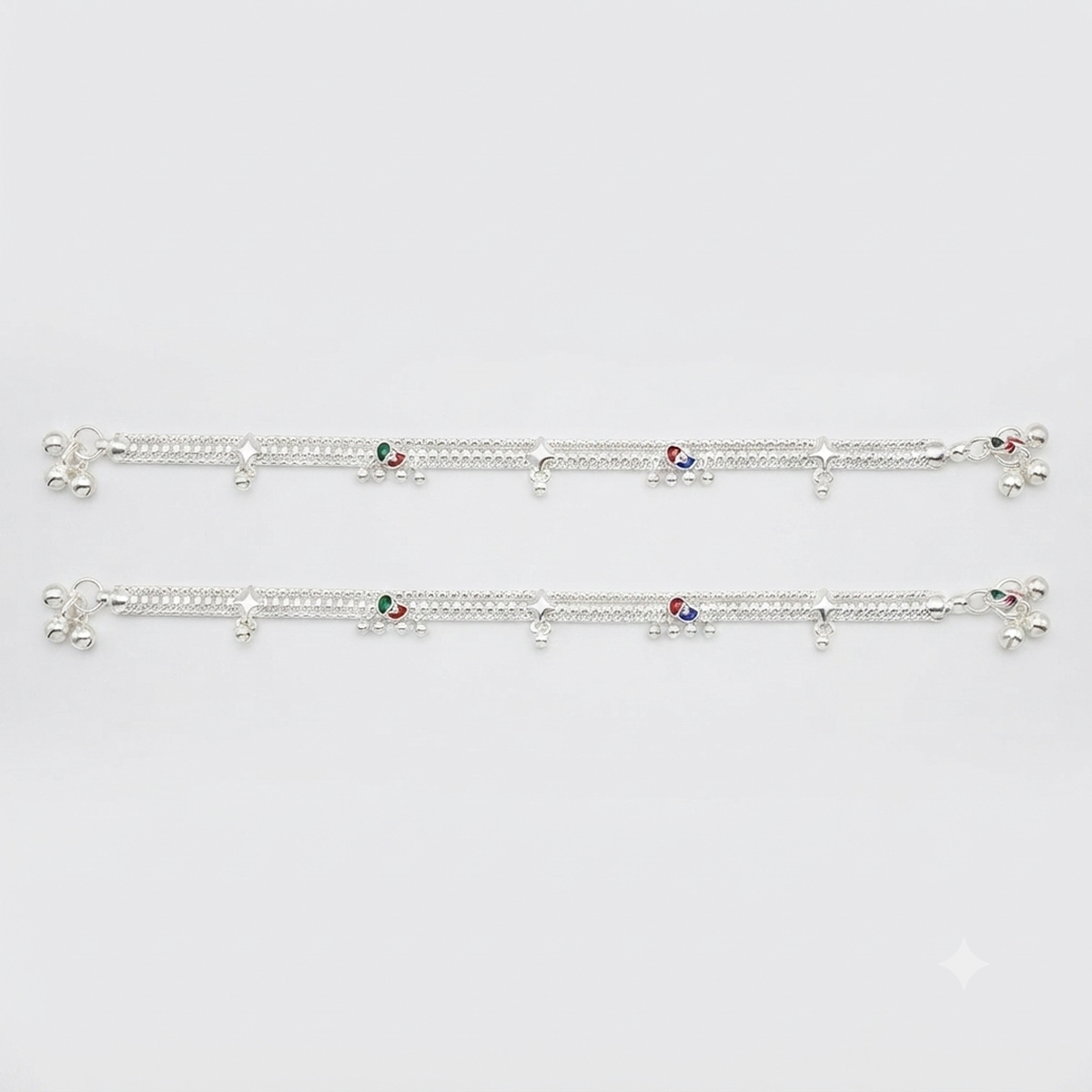 DIVYORO TRADITIONAL GHUNGROO SILVER ANKLET