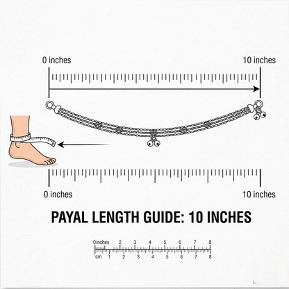 DIVYORO TRADITIONAL GHUNGROO SILVER ANKLET