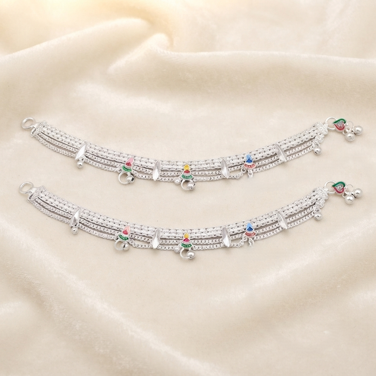 DIVYORO TRADITIONAL MULTI CHAIN SILVER PAYAL