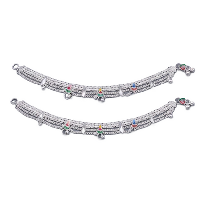 DIVYORO TRADITIONAL MULTI CHAIN SILVER PAYAL