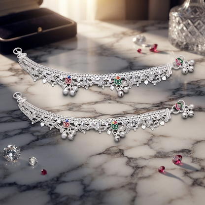 DIVYORO LAYERED ENAMEL GHUNGROO PAYAL