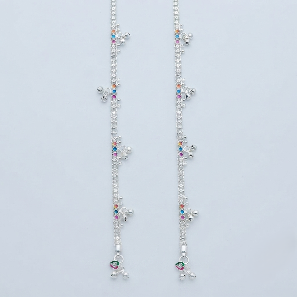 DIVYORO CLASSIC COLORFUL CHARM SILVER ANKLET