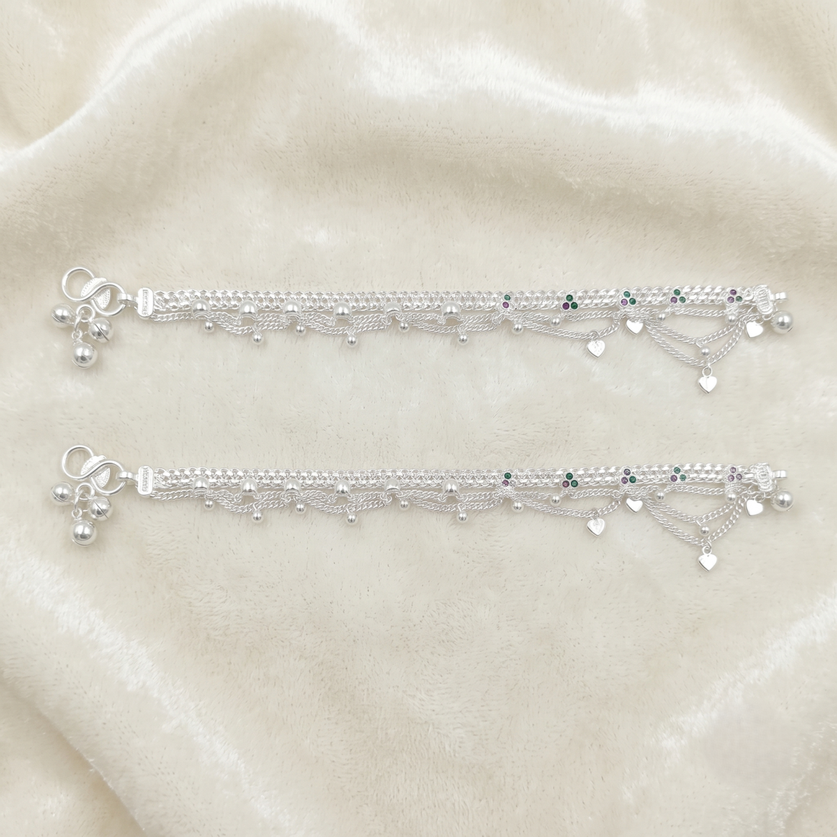 DIVYORO ELEGANT DROP CHAIN SILVER ANKLET