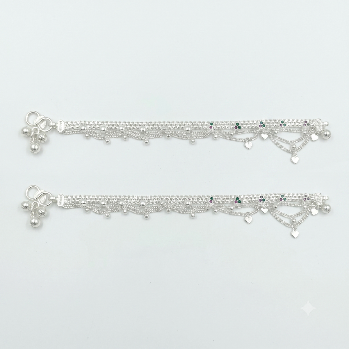 DIVYORO ELEGANT DROP CHAIN SILVER ANKLET
