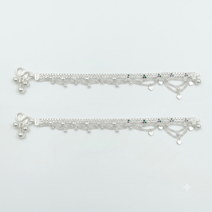 DIVYORO ELEGANT DROP CHAIN SILVER ANKLET