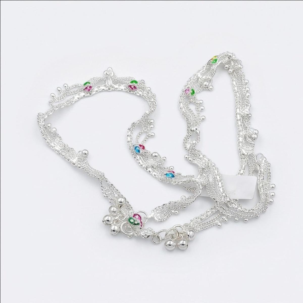 DIVYORO STERLING SILVER MULTI LAYER PAYAL