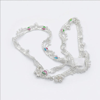 DIVYORO STERLING SILVER MULTI LAYER PAYAL