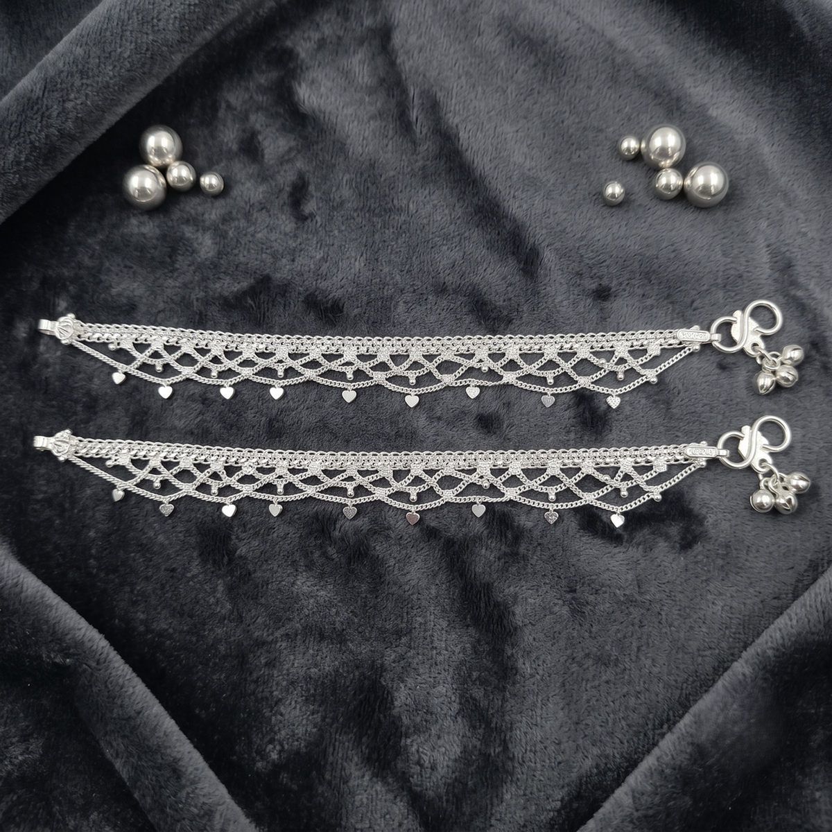 DIVYORO DIL JALI LACY MESH SILVER PAYAL
