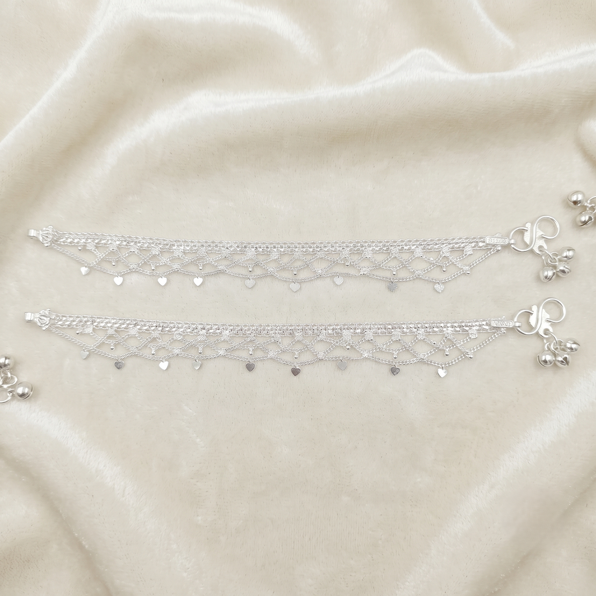 DIVYORO DIL JALI LACY MESH SILVER PAYAL
