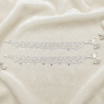 DIVYORO DIL JALI LACY MESH SILVER PAYAL