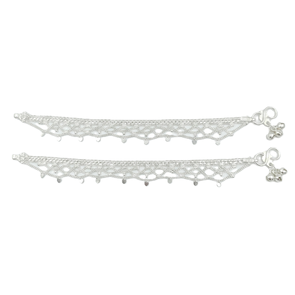DIVYORO DIL JALI LACY MESH SILVER PAYAL