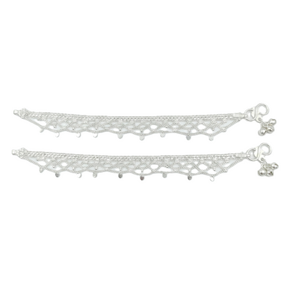 DIVYORO DIL JALI LACY MESH SILVER PAYAL