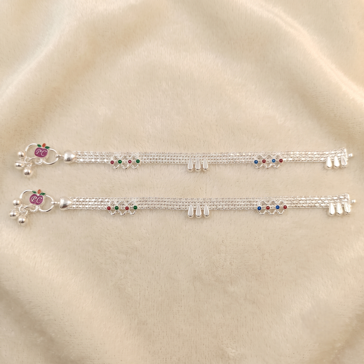 DIVYORO ELEGANT WAVE CHARM SILVER PAYAL