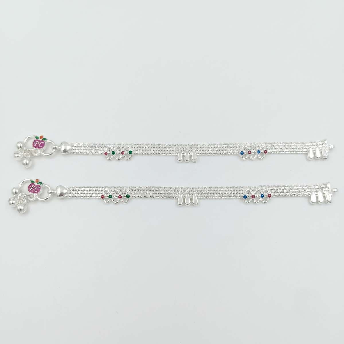 DIVYORO ELEGANT WAVE CHARM SILVER PAYAL